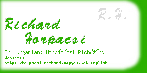 richard horpacsi business card
